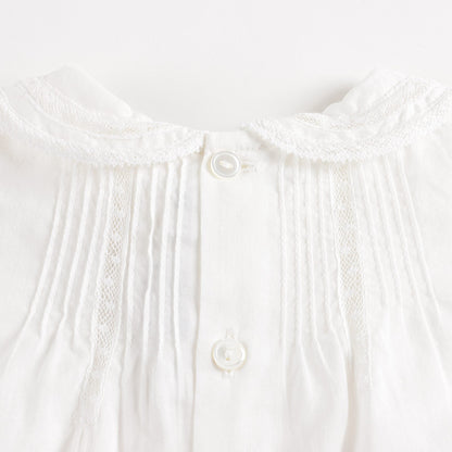 Baby Girls White Cotton Shirt