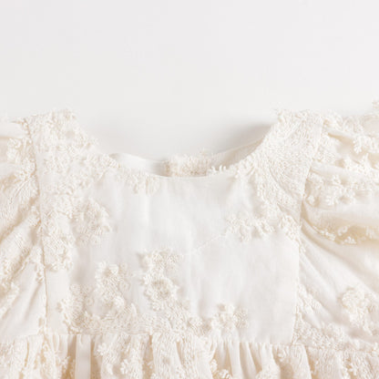 Baby Girls White Embroidered Cotton Dress