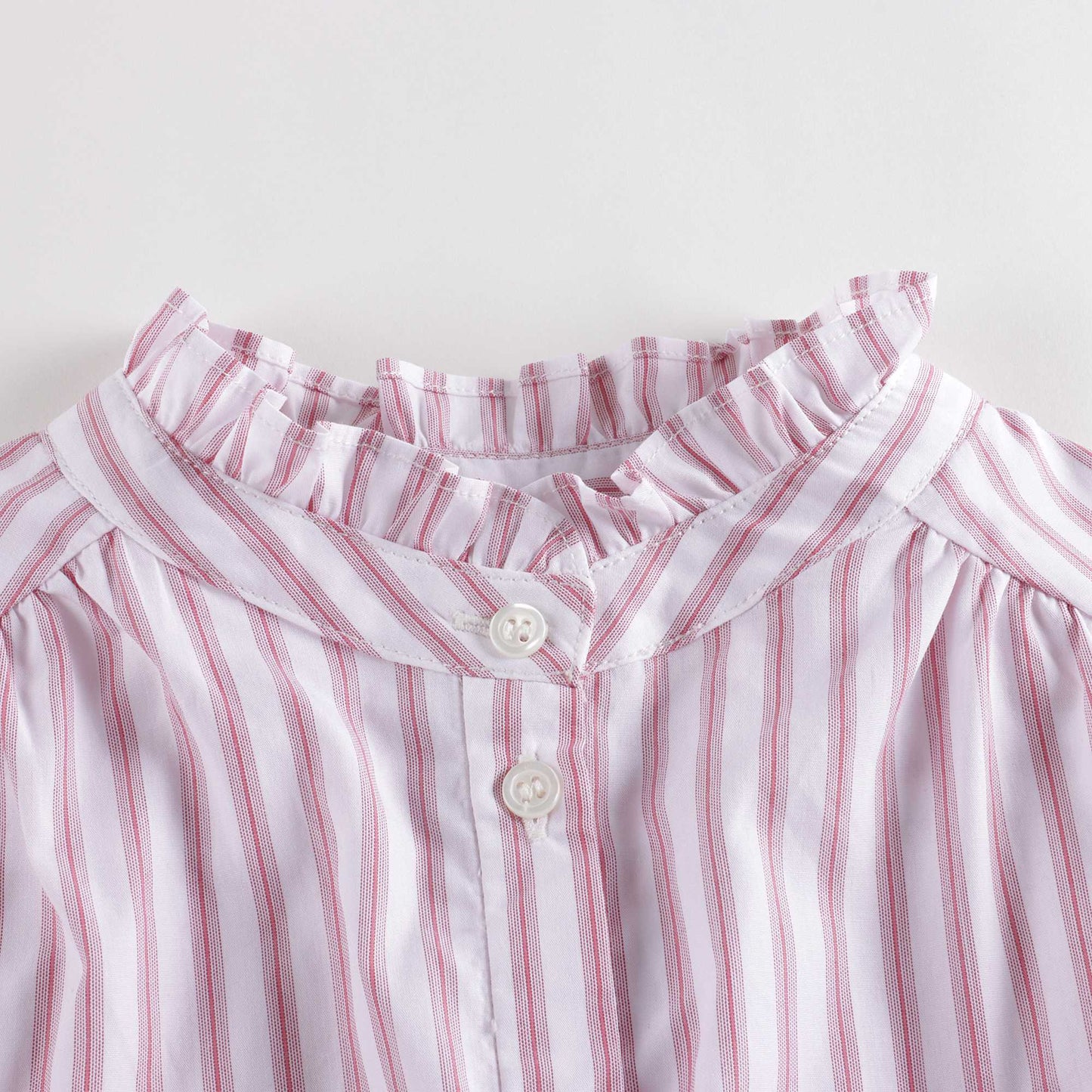 女童粉色条纹棉连衣裙