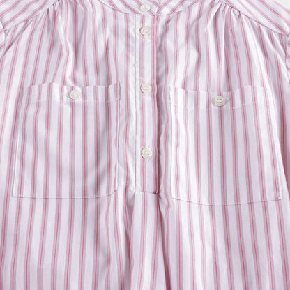 女童粉色条纹棉连衣裙