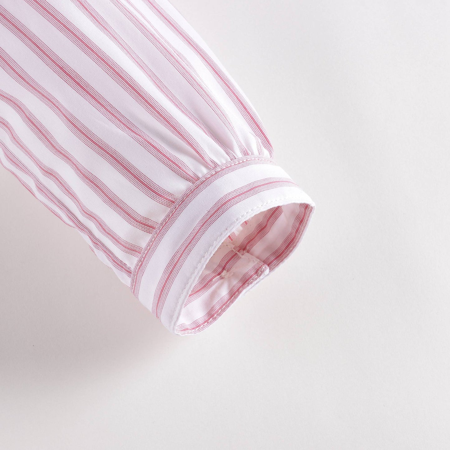 女童粉色条纹棉连衣裙