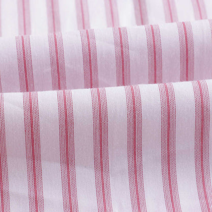 女童粉色条纹棉连衣裙