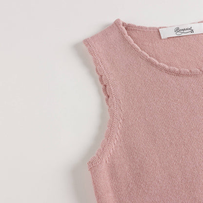 Girls Dark Pink Logo Cotton Vest