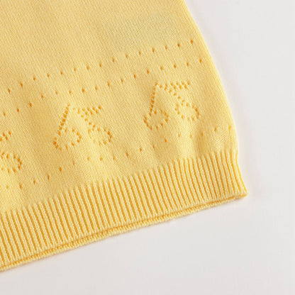 Girls Yellow Logo Knit Vest