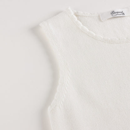 Girls White Logo Knit Vest