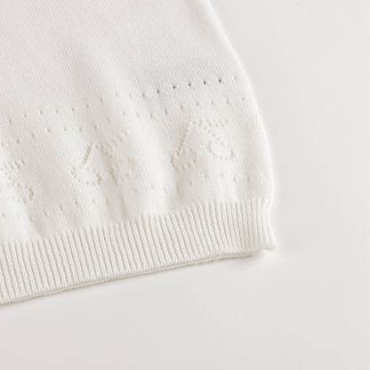 Girls White Logo Knit Vest