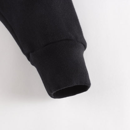 儿童黑色连帽棉卫衣