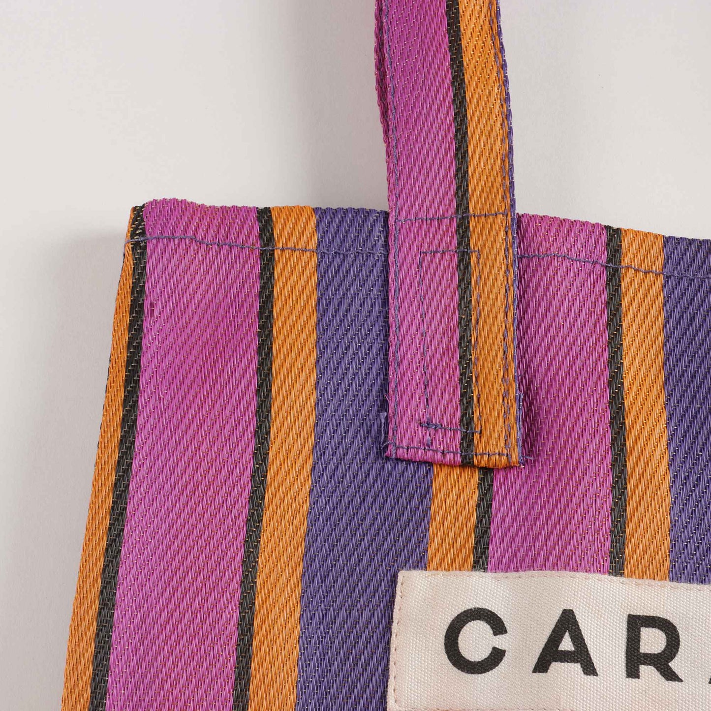 紫色条纹Logo手提袋(39x31cm)