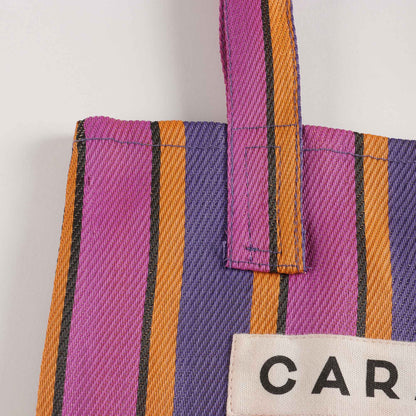 紫色条纹Logo手提袋(39x31cm)