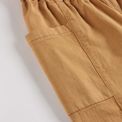 女童蜜糖色棉长裤