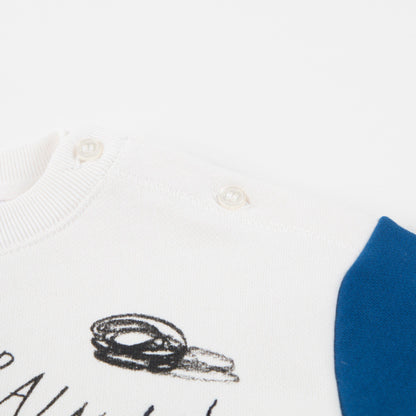 Baby  Boys  White  鈥淔laky clouds鈥?  Cotton   Sweatshirt