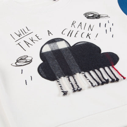 Baby  Boys  White  鈥淔laky clouds鈥?  Cotton   Sweatshirt