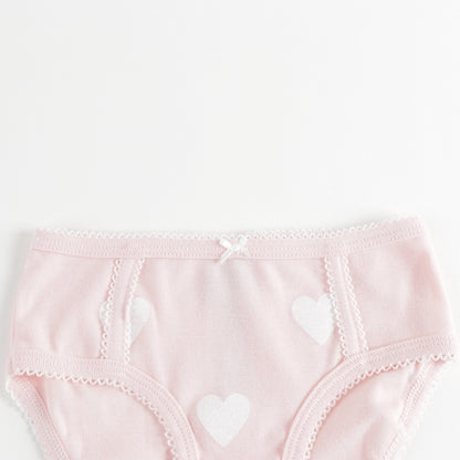 Girls Multicolor Hearts Underwear Set ( 3 Pieces )