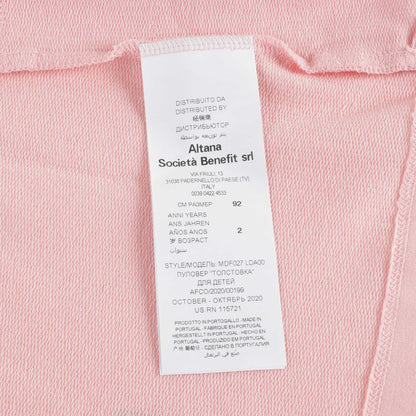 女婴粉色Logo棉连帽衫