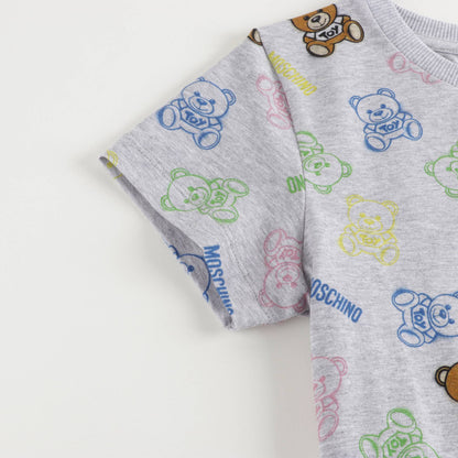 Boys & Girls Grey Print Cotton T-Shirt