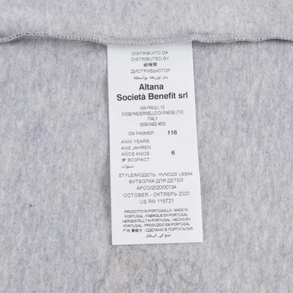 Boys & Girls Grey Print Cotton T-Shirt