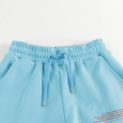 女童蓝色Logo羊毛短裤