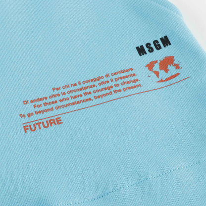 女童蓝色Logo羊毛短裤