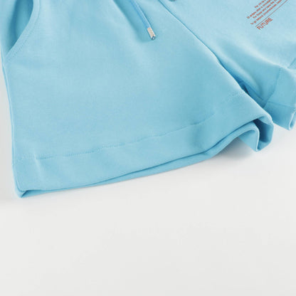 女童蓝色Logo羊毛短裤