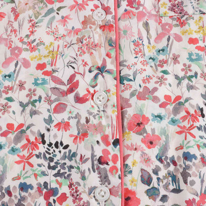 Girls Red Floral Cotton Nightwear Set