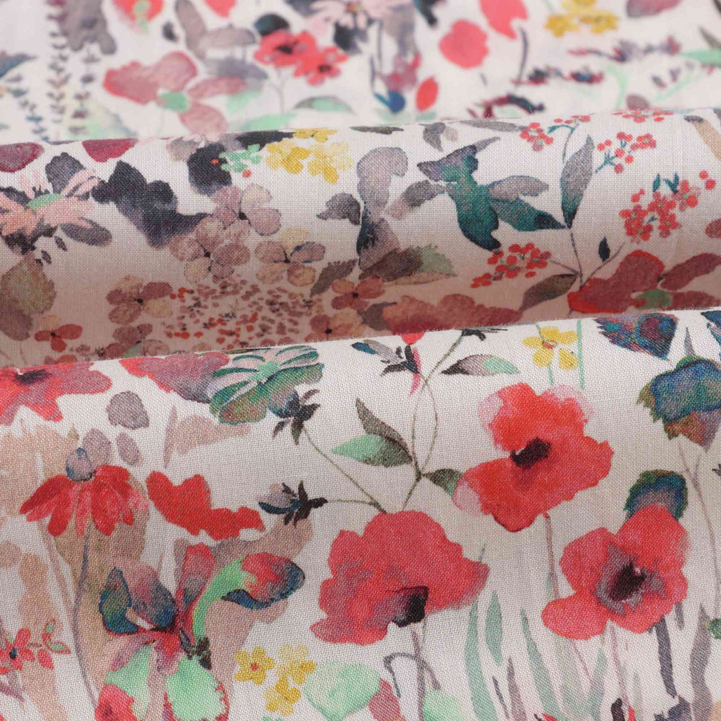 Girls Red Floral Cotton Nightwear Set