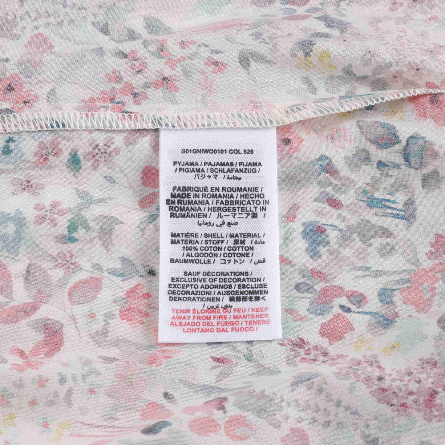 Girls Red Floral Cotton Nightwear Set