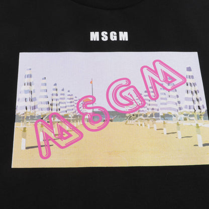 女童黑色Logo棉连衣裙