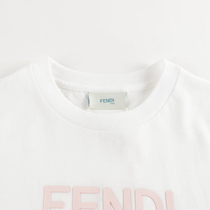 Girls White Logo Cotton Dress