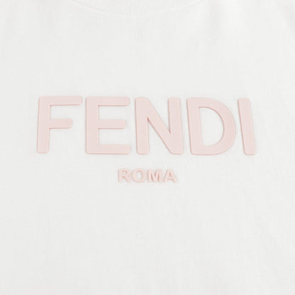 Girls White Logo Cotton Dress
