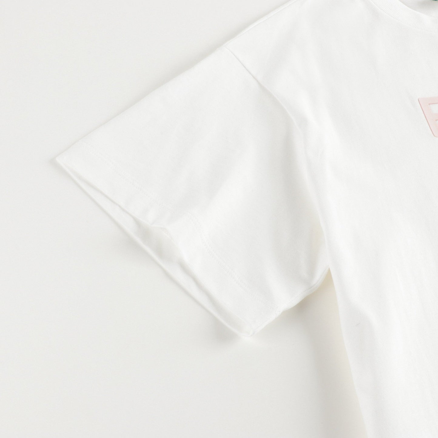 Girls White Logo Cotton Dress