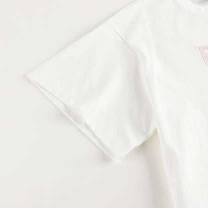 Girls White Logo Cotton Dress