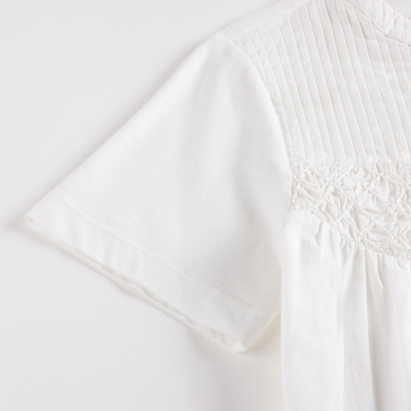 Girls White Cotton T-Shirt