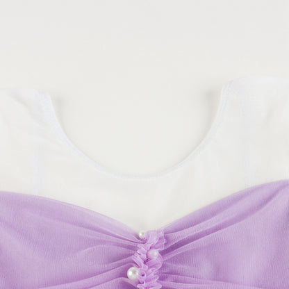 女童爱丽儿公主芭蕾练功服
