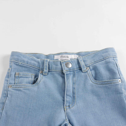 Girls Light Blue Cotton Trousers
