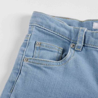 Girls Light Blue Cotton Trousers