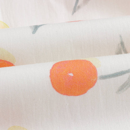 女童白色樱桃印花棉短裙