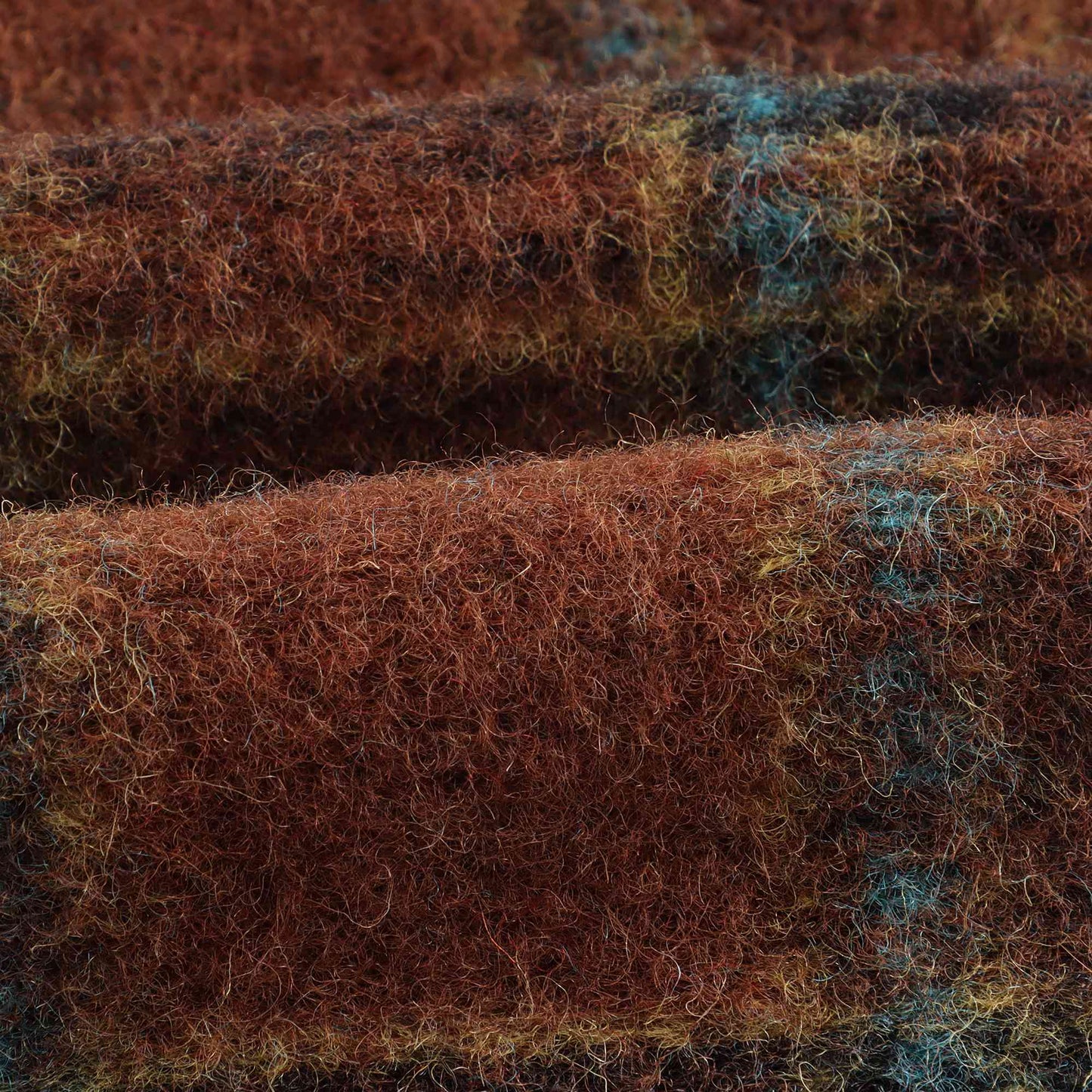 女童棕色格子羊毛外套