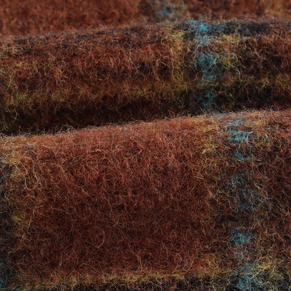 女童棕色格子羊毛外套