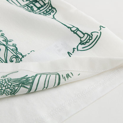 Baby Girls White & Green 'Botanical Garden' Print T-Shirt