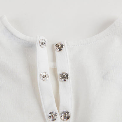 Baby Girls White & Green 'Botanical Garden' Print T-Shirt