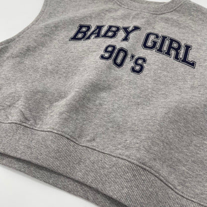 女童灰色Logo棉背心