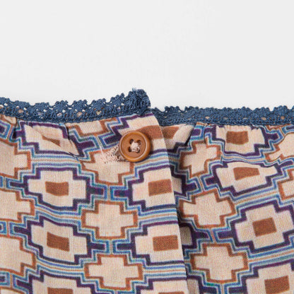 Girls Kaleido Blue Cotton Woven Dress