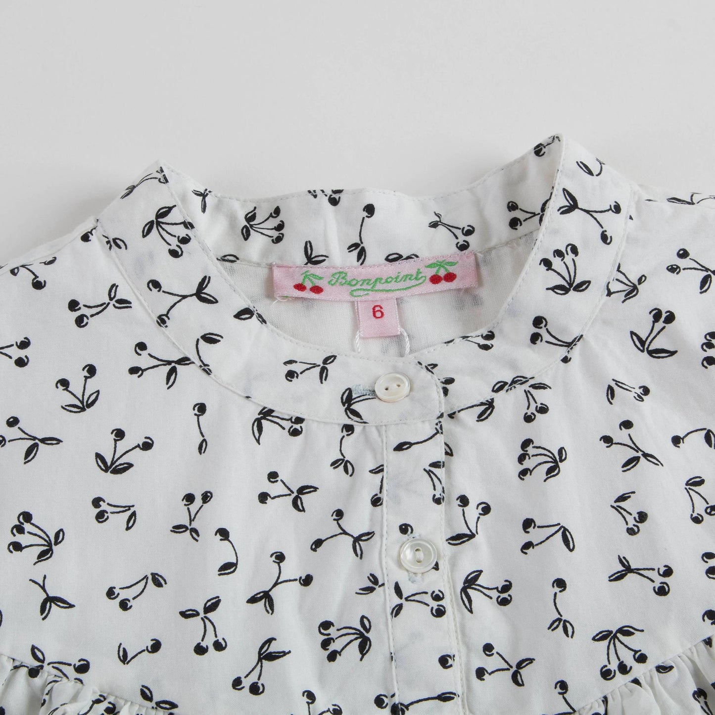 女童白色碎花衬衫