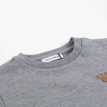 Baby Boys Gray Cotton T-shirt