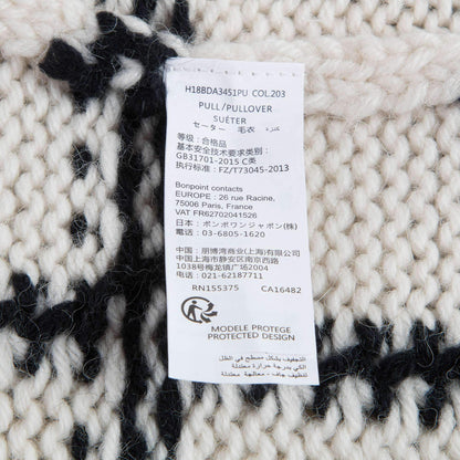 女童白色格子针织衫