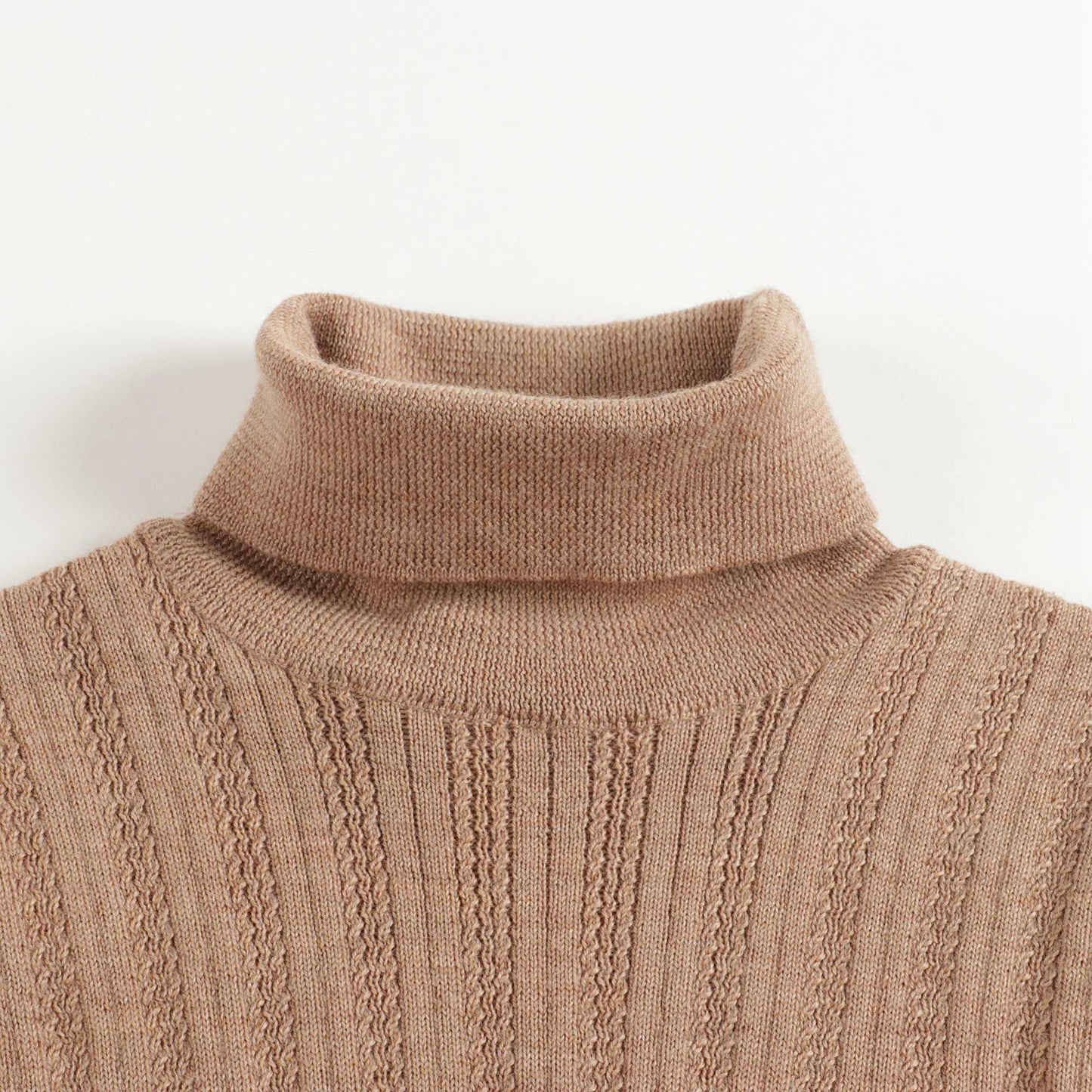 Boys & Girls Camel GG Knit Wool Turtleneck