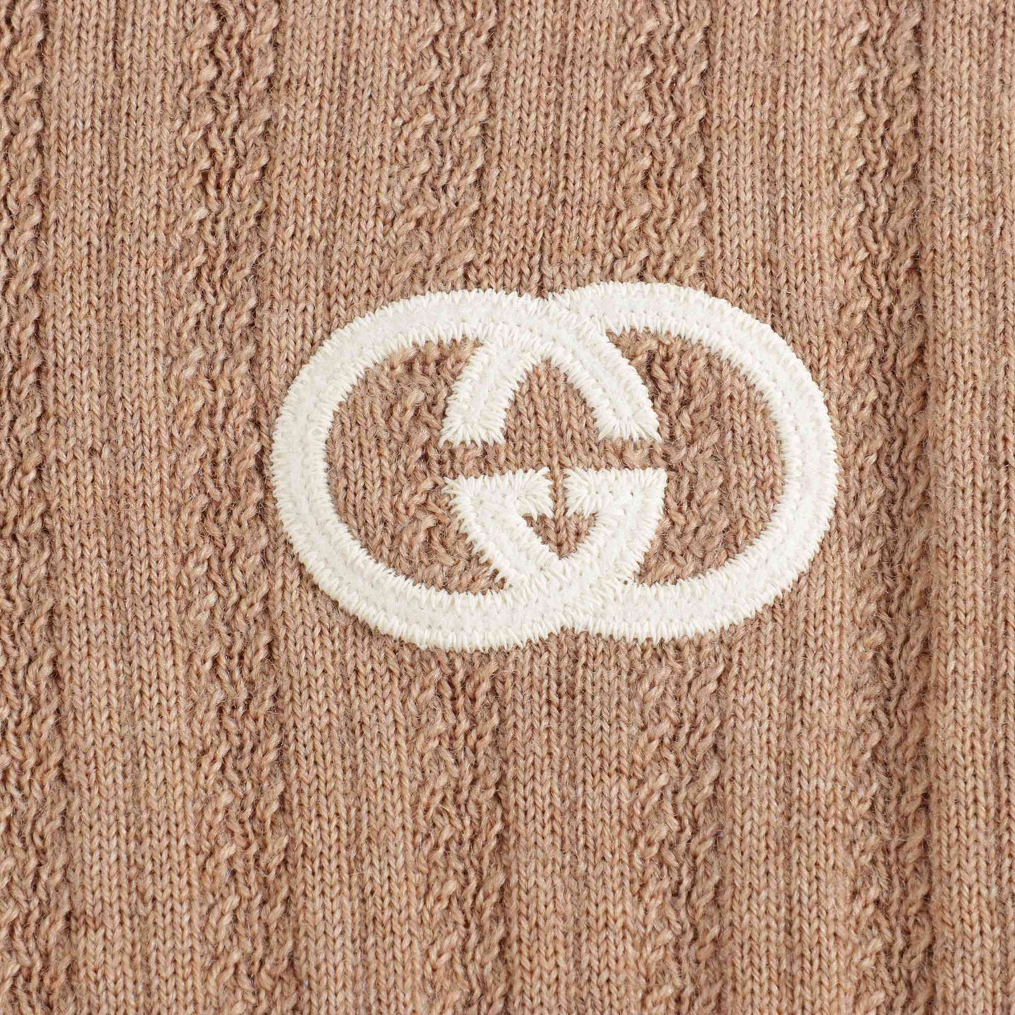 Boys & Girls Camel GG Knit Wool Turtleneck