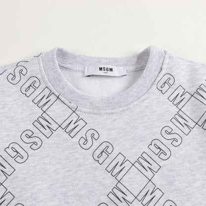 Boys Light Melange Grey Cotton Sweatshirt