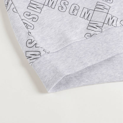 Boys Light Melange Grey Cotton Sweatshirt