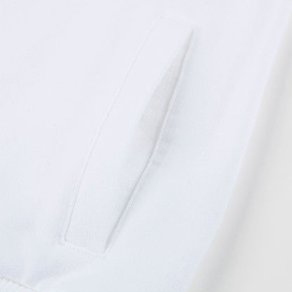 Girls White Love Cotton Zip-up Top